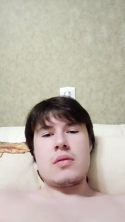 Beautiful boy shows big balls and cock