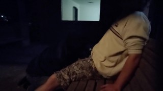 Sucking straight guy after work