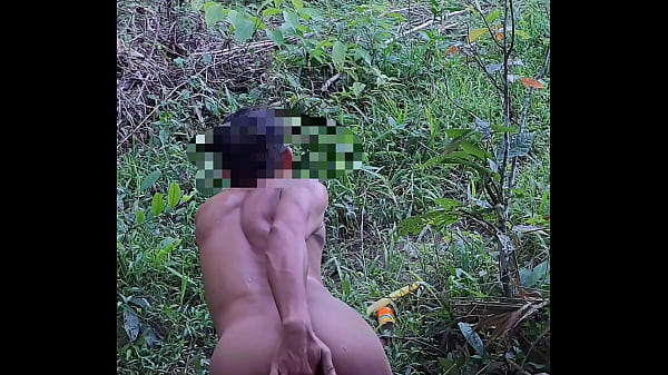 Myanmar gay outdoor solo anal play