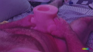 Shooting my huge load into a fat assed pussy toy d